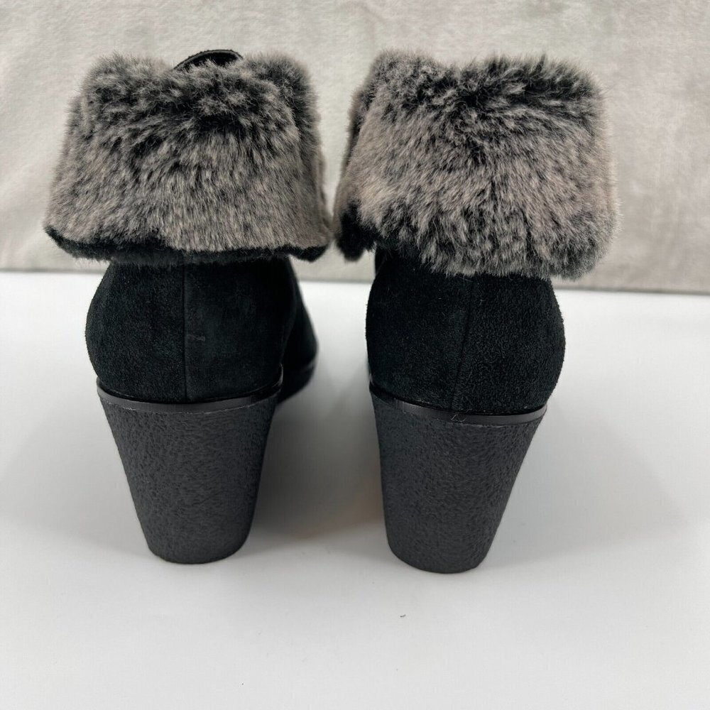 Cole Haan NWOB Coralie Wedge Bootie Ankle Boot Black Waterproof Suede - Picture 5 of 11
